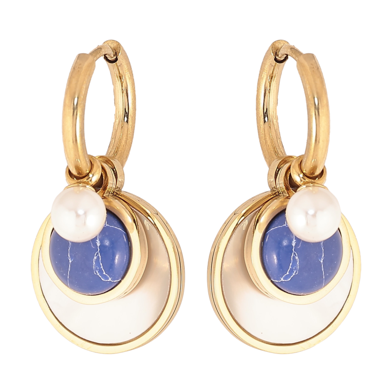 Серьги Xuping TTM Stainless Steel цвет 14К подвески на колечках "Декоративные подвески" 2 в 1 фото №1