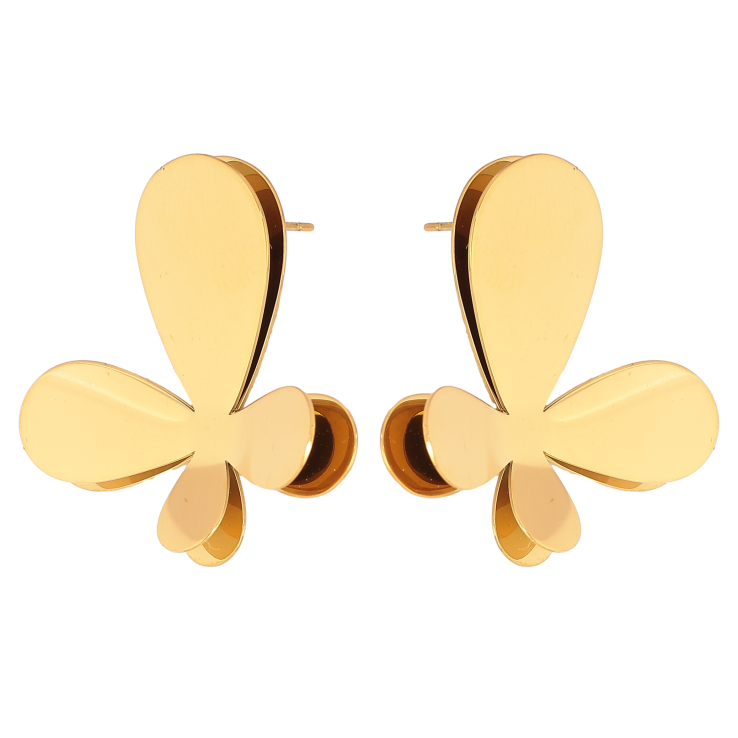 Серьги Xuping TTM Stainless Steel цвет 14К пусеты "Бабочки" фото №24