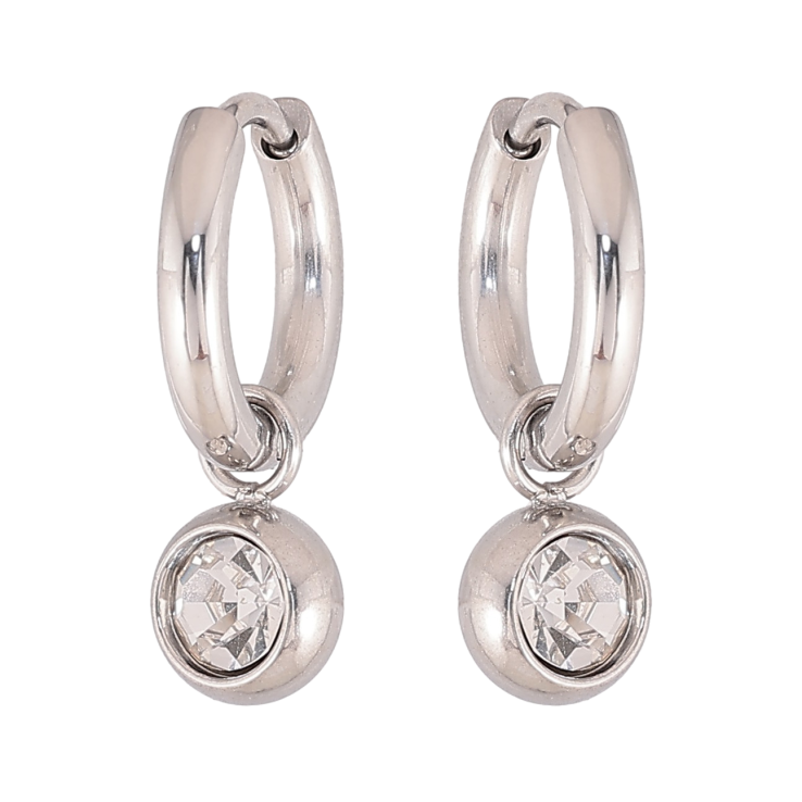 Серьги Xuping TTM Stainless Steel цвет Родий подвески на колечках "Кристаллы" ø 6мм, 2 в 1 фото №6 Серьги Xuping TTM Stainless Steel цвет Родий подвески на колечках "Кристаллы" ø 6мм, 2 в 1 фото №6