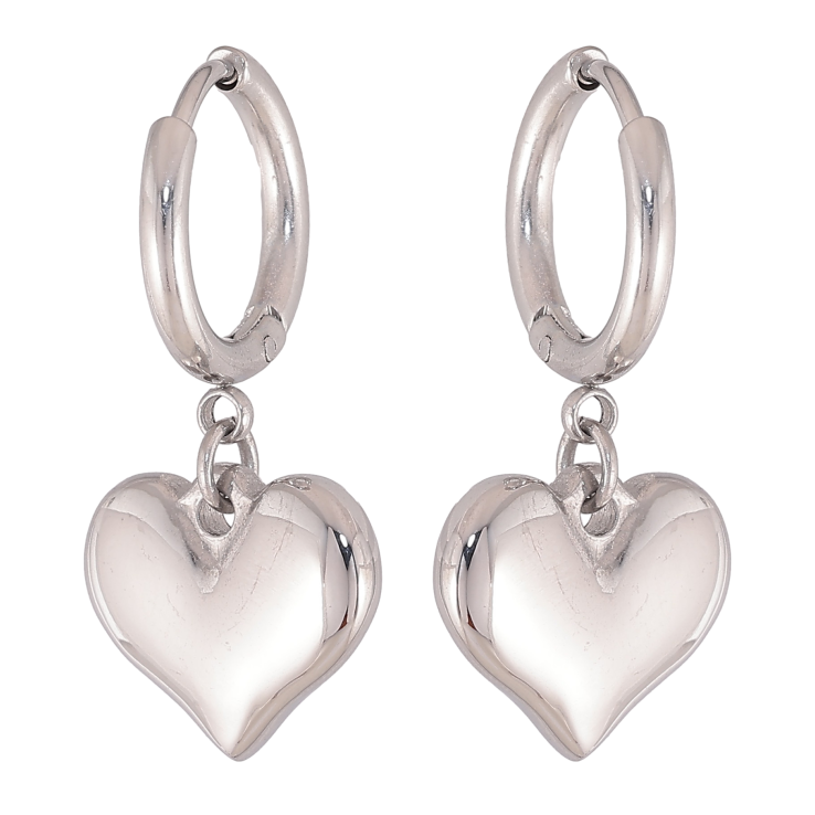 Серьги Xuping TTM Stainless Steel цвет Родий подвески на колечках "Сердечки" фото №5 Серьги Xuping TTM Stainless Steel цвет Родий подвески на колечках "Сердечки" фото №5