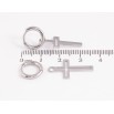 Сережки Xuping TTM Stainless Steel колір Родій підвіски на колечках "Хрестики" 2 в 1 фото №3 Сережки Xuping TTM Stainless Steel колір Родій підвіски на колечках "Хрестики" 2 в 1 фото №3