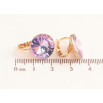 Сережки Xuping колір 18К із кристалами Swarovski французький замок "Кристали Vitrail Light" ø 14мм фото №2