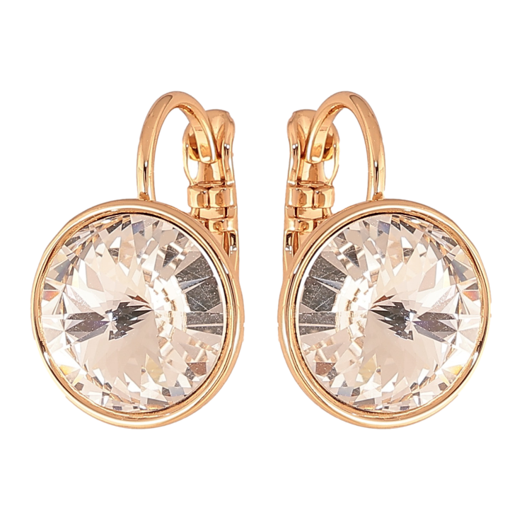 Сережки Xuping колір 18К із кристалами Swarovski французький замок "Кристали  Clear" ø 12мм фото №25