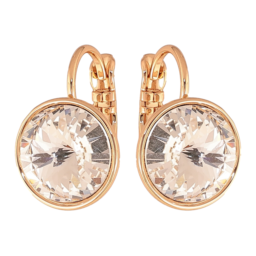 Сережки Xuping колір 18К із кристалами Swarovski французький замок "Кристали Clear" ø 12мм фото №1 Сережки Xuping колір 18К із кристалами Swarovski французький замок "Кристали Clear" ø 12мм фото №1