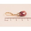 Серьги Xuping цвет 18K с кристаллами Swarovski французский замок "Кристаллы Burgundy с цветочками" фото №2