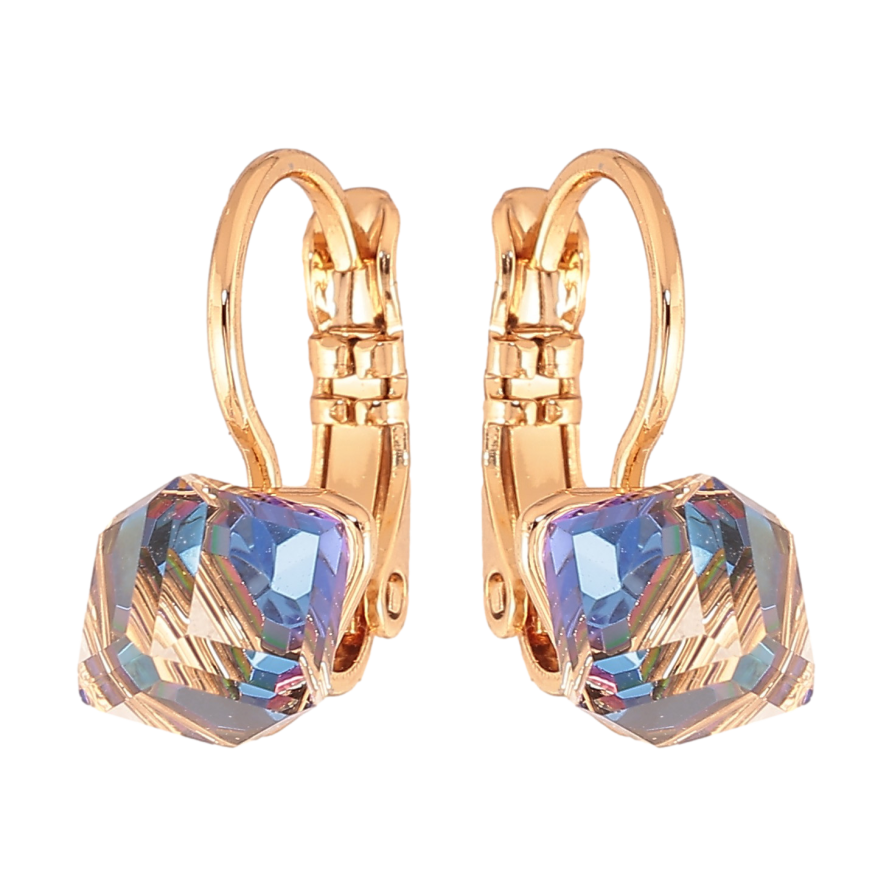Серьги Xuping цвет 18K с кристаллами Swarovski французский замок "Кристальные кубики Metallic Blue" 6х6мм фото №1 Серьги Xuping цвет 18K с кристаллами Swarovski французский замок "Кристальные кубики Metallic Blue" 6х6мм фото №1