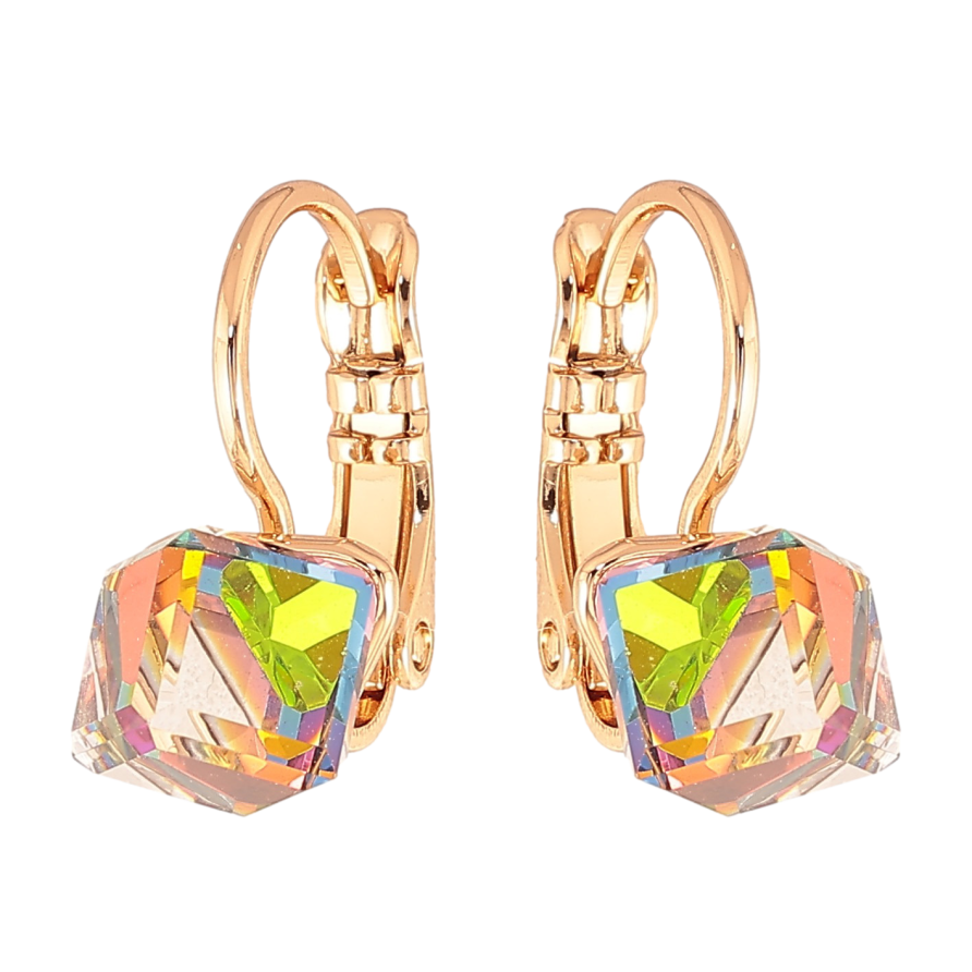 Серьги Xuping цвет 18K с кристаллами Swarovski французский замок "Кристальные кубики Vitrail Medium" 6х6мм фото №1 Серьги Xuping цвет 18K с кристаллами Swarovski французский замок "Кристальные кубики Vitrail Medium" 6х6мм фото №1
