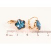 Серьги Xuping цвет 18K с кристаллами Swarovski французский замок "Кристальные цветочки Montana" фото №2