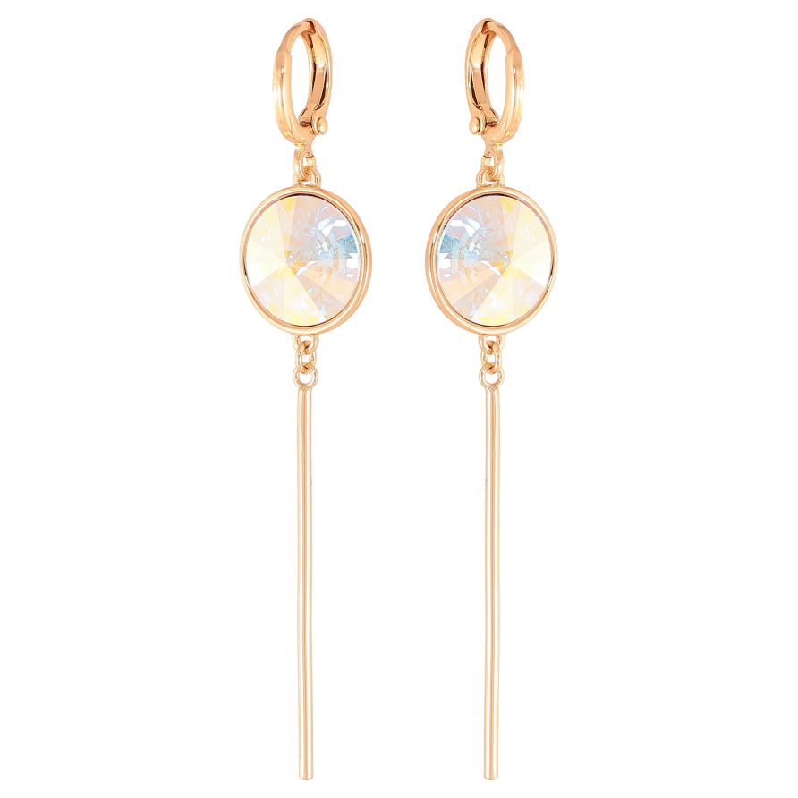 Серьги Xuping цвет 18K с кристаллами Swarovski подвески на колечках "Кристаллы АВ (Aurore Boreale)" фото №1 Серьги Xuping цвет 18K с кристаллами Swarovski подвески на колечках "Кристаллы АВ (Aurore Boreale)" фото №1