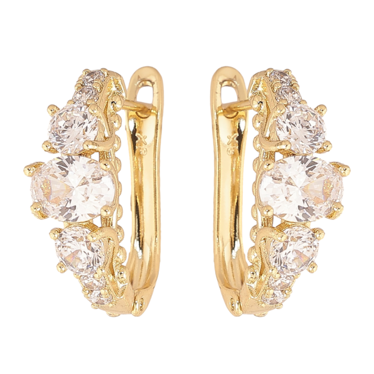 Серьги Xuping цвет Позолота 14K английский замок "Инкрустация кристаллами" фото №12