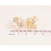 Серьги Xuping цвет Позолота 14K клипсы "Цветочки с эмалью" фото №2