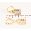 Сережки Xuping колір Позолота 14K підвіски на колечках "Замочки з інкрустацією кристалами" 2 в 1 фото №2