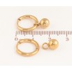Сережки Xuping TTM Stainless Steel колір 14K підвіски на колечках "Кульки, ø 6мм" 2 в 1 фото №2 Сережки Xuping TTM Stainless Steel колір 14K підвіски на колечках "Кульки, ø 6мм" 2 в 1 фото №2