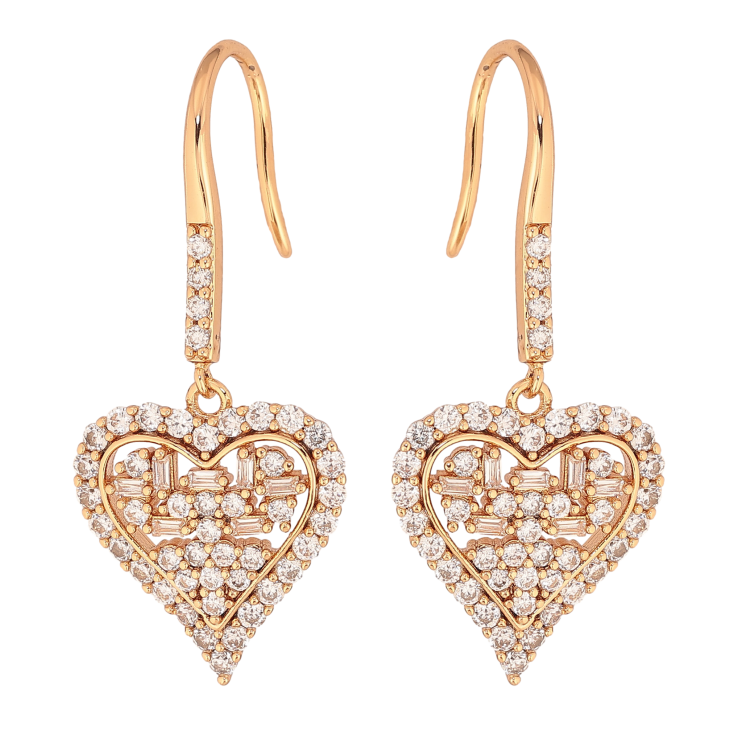 Сережки Xuping колір Позолота 18K французький замок "Сердечки з інкрустацією кристалами" фото №4 Сережки Xuping колір Позолота 18K французький замок "Сердечки з інкрустацією кристалами" фото №4
