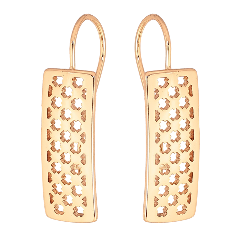 Серьги Xuping цвет Позолота 18К французский замок "Прямоугольники с резным узором" фото №1 Серьги Xuping цвет Позолота 18К французский замок "Прямоугольники с резным узором" фото №1