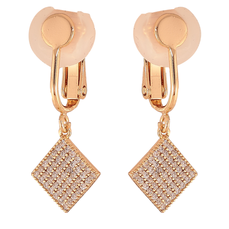 Серьги Xuping цвет Позолота 18К клипсы "Ромбовые подвески" фото №1 Серьги Xuping цвет Позолота 18К клипсы "Ромбовые подвески" фото №1