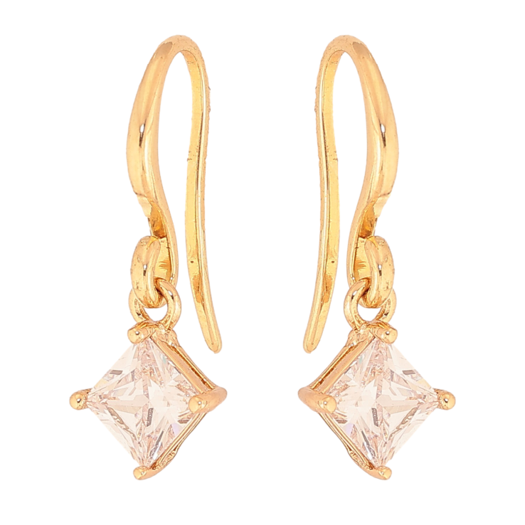 Сережки Xuping колір Позолота 18K французький замок "Кристали" 5х5мм фото №6