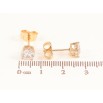 Серьги Xuping цвет Позолота 18K пусеты "Кристаллы в 4-х крапановой оправе" ø 6мм фото №2