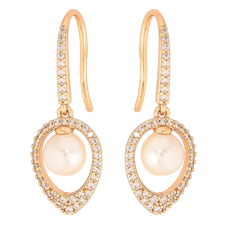 Сережки Xuping колір Позолота 18К французький замок "Підвіски з інкрустацією кристалами та перлинами" фото №15