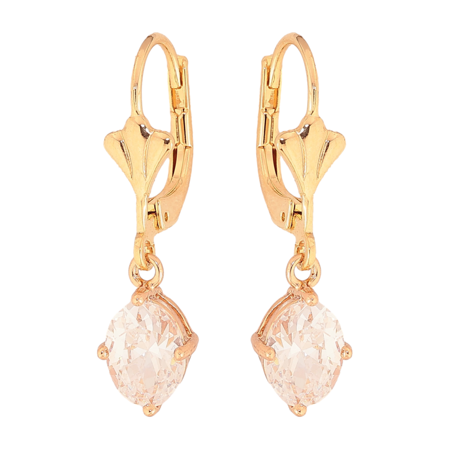 Сережки Xuping колір Позолота 18K французький замок "Кристали" фото №1 Сережки Xuping колір Позолота 18K французький замок "Кристали" фото №1