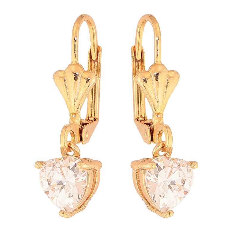 Сережки Xuping колір Позолота 18K французький замок "Кристальні серця" фото №1 Сережки Xuping колір Позолота 18K французький замок "Кристальні серця" фото №1