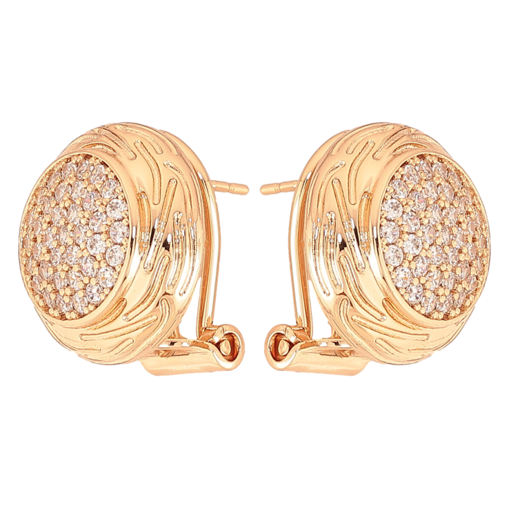 Сережки Xuping колір Позолота 18К італійський замок "Інкрустація кристалами" фото №5