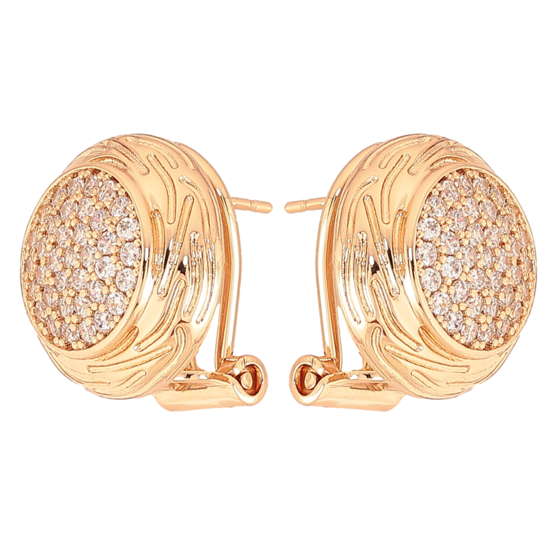 Сережки Xuping колір Позолота 18К італійський замок "Інкрустація кристалами" фото №1