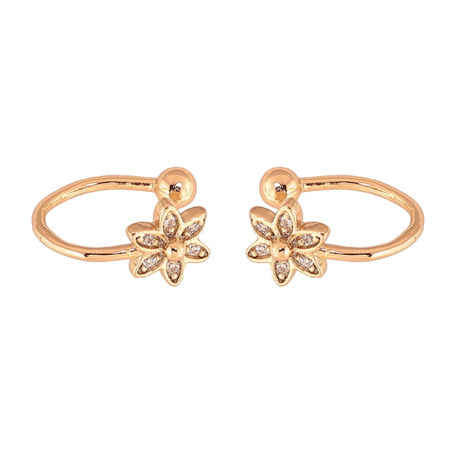 Серьги Xuping цвет Позолота 18K каффы "Цветочки" фото №1 Серьги Xuping цвет Позолота 18K каффы "Цветочки" фото №1