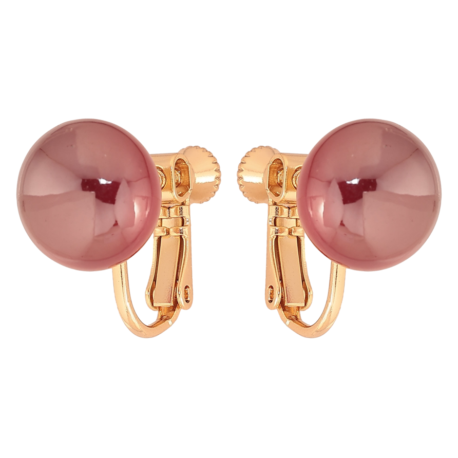 Сережки Xuping колір Позолота 18К кліпси на закрутках "Вишневі еліпсоїди" ø 12мм фото №1