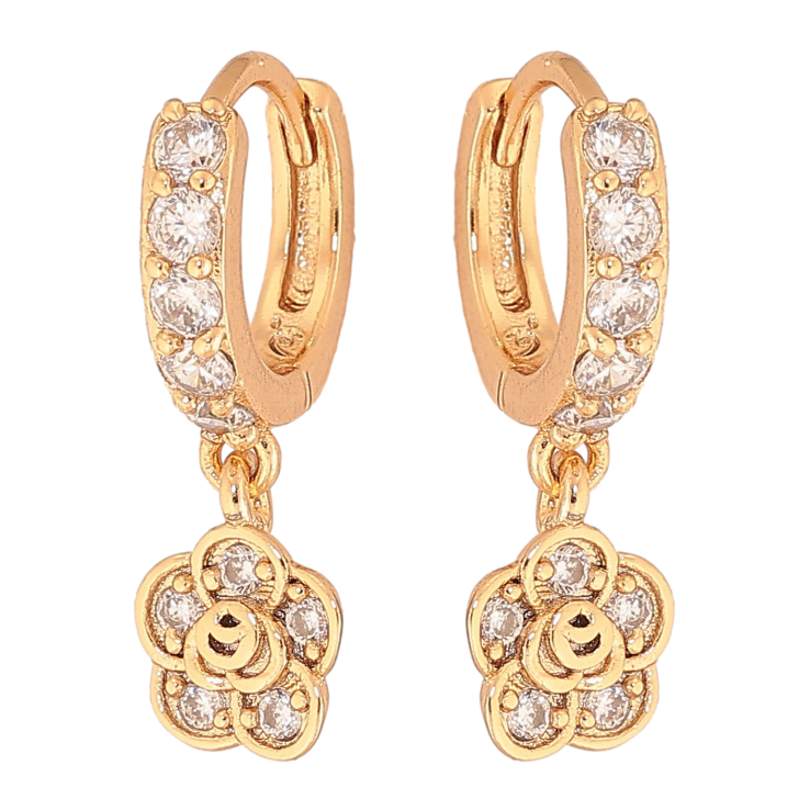 Сережки Xuping колір Позолота 18K підвіски на колечках "Квіточки" фото №20 Сережки Xuping колір Позолота 18K підвіски на колечках "Квіточки" фото №20