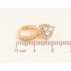 Сережки Xuping колір Позолота 18K підвіски на колечках "Кристальні серця" фото №2
