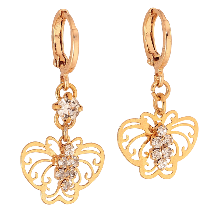 Серьги Xuping цвет Позолота 18К подвески на колечках "Ассиметричные подвески бабочки" фото №19 Серьги Xuping цвет Позолота 18К подвески на колечках "Ассиметричные подвески бабочки" фото №19