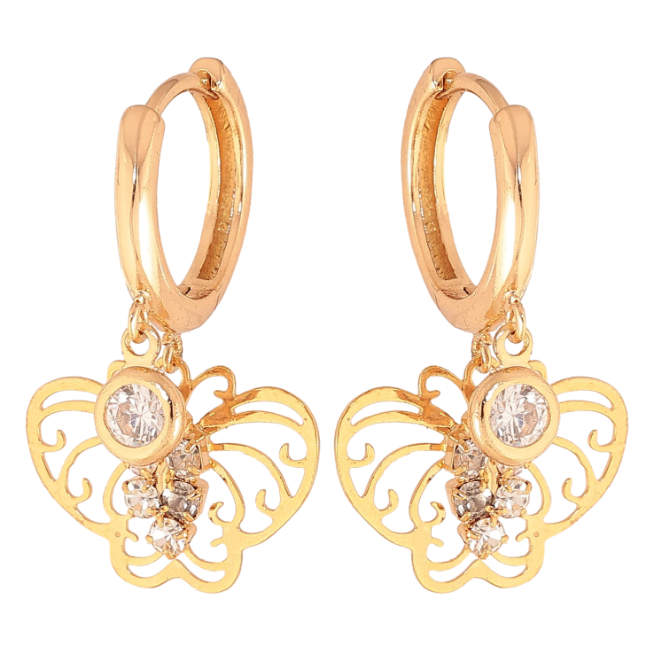 Серьги Xuping цвет Позолота 18K подвески на колечках "Бабочки с кристаллами" фото №23 Серьги Xuping цвет Позолота 18K подвески на колечках "Бабочки с кристаллами" фото №23