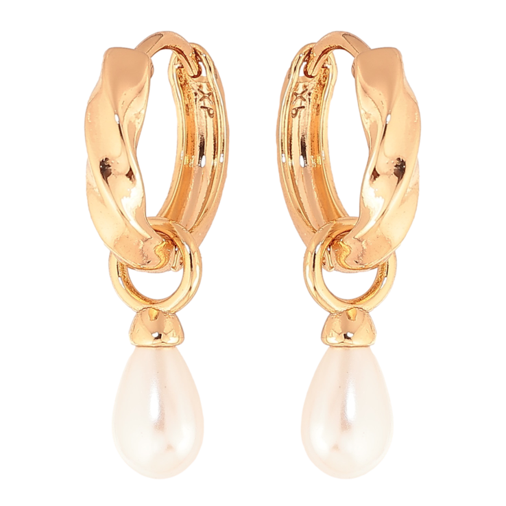 Сережки Xuping колір Позолота 18K підвіски на колечках "Перлинні підвіски" 2 в 1 - text_photo_image 11