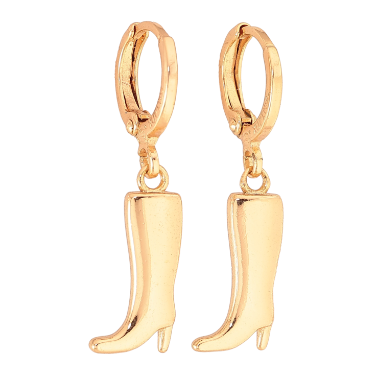 Серьги Xuping цвет Позолота 18K подвески на колечках "Сапожки" на одну сторону фото №25