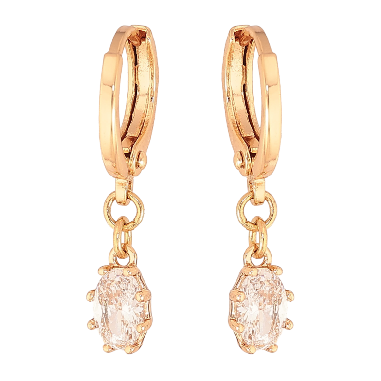 Сережки Xuping колір Позолота 18K підвіски на колечках "Кристали" фото №1 Сережки Xuping колір Позолота 18K підвіски на колечках "Кристали" фото №1