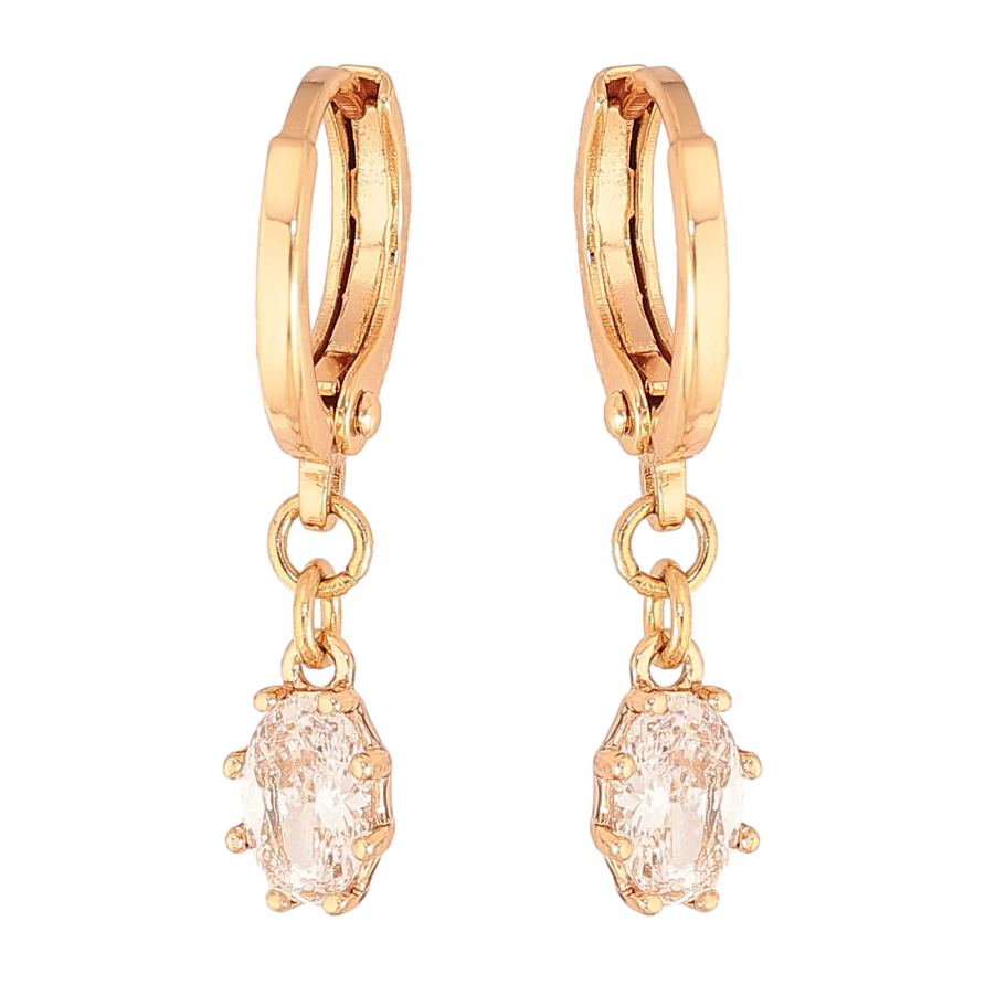 Сережки Xuping колір Позолота 18K підвіски на колечках "Кристали" фото №1 Сережки Xuping колір Позолота 18K підвіски на колечках "Кристали" фото №1
