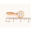 Сережки Xuping колір Позолота 18K підвіски на колечках "Кристали" фото №2
