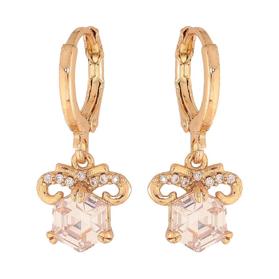 Серьги Xuping цвет Позолота 18K подвески на колечках "Декоративный узор с кристаллами" фото №1 Серьги Xuping цвет Позолота 18K подвески на колечках "Декоративный узор с кристаллами" фото №1