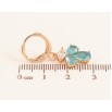 Серьги Xuping цвет Позолота 18K подвески на колечках "Узор с голубыми кристаллами" фото №2
