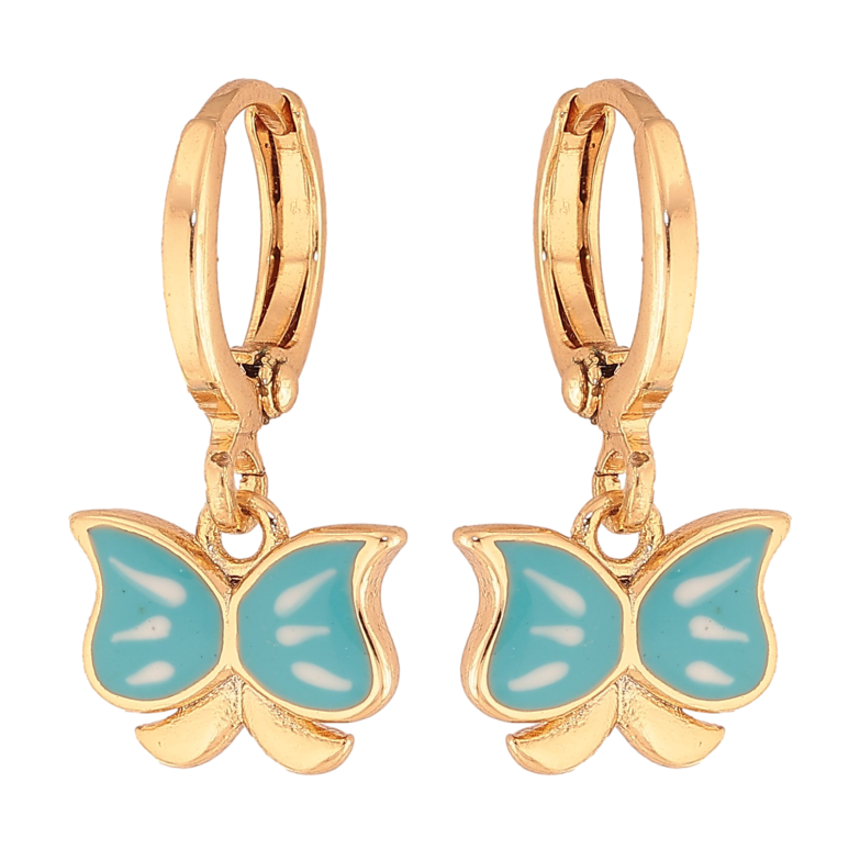 Серьги Xuping цвет Позолота 18K подвески на колечках "Бабочки" фото №4 Серьги Xuping цвет Позолота 18K подвески на колечках "Бабочки" фото №4