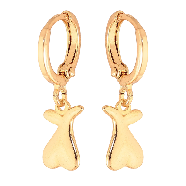 Сережки Xuping колір Позолота 18K підвіски на колечках "Сердечка" фото №1