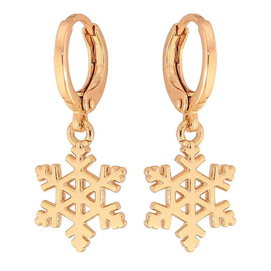 Сережки Xuping колір Позолота 18K підвіски на колечках "Сніжинки" фото №1 Сережки Xuping колір Позолота 18K підвіски на колечках "Сніжинки" фото №1