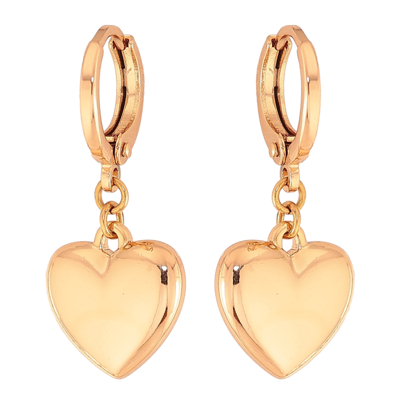 Серьги Xuping цвет Позолота 18K подвески на колечках "Сердечки" фото №6 Серьги Xuping цвет Позолота 18K подвески на колечках "Сердечки" фото №6