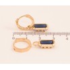 Сережки Xuping колір Позолота 18K підвіски на колечках "Сині кристали" 2 в 1 фото №2