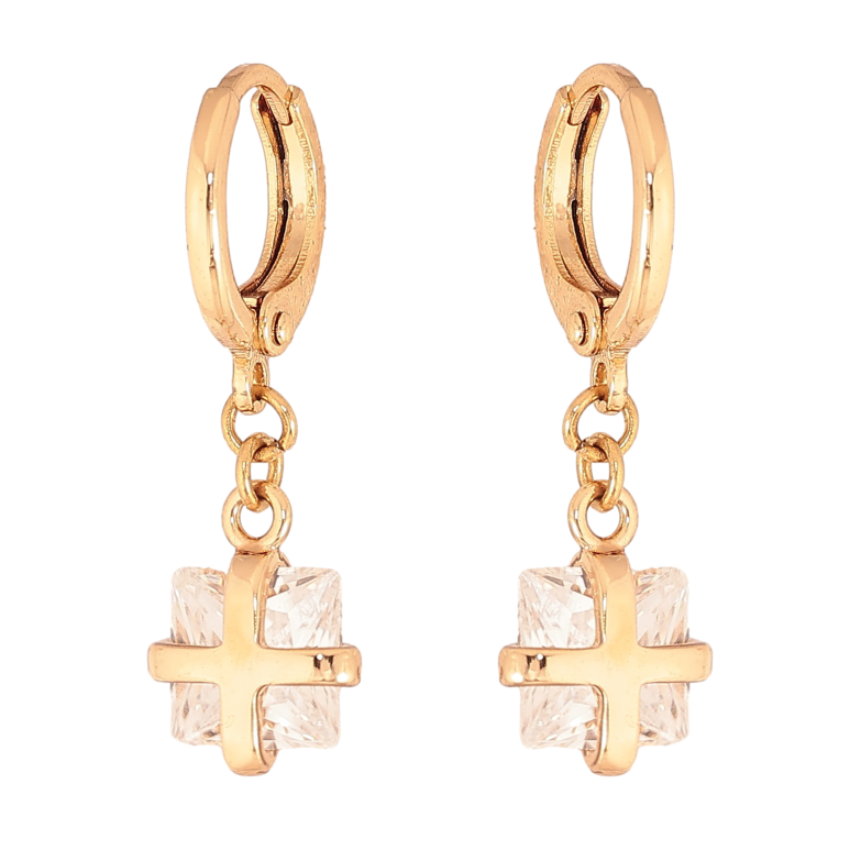 Сережки Xuping колір Позолота 18К підвіски на колечках "Підвіски з кристалами" фото №9