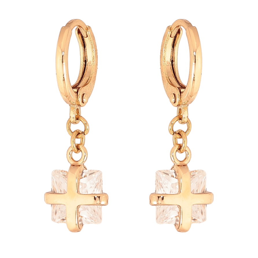 Сережки Xuping колір Позолота 18К підвіски на колечках "Підвіски з кристалами" фото №1 Сережки Xuping колір Позолота 18К підвіски на колечках "Підвіски з кристалами" фото №1