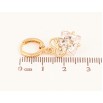 Сережки Xuping колір Позолота 18K підвіски на колечках "Сердечки Love з кристалами" фото №2