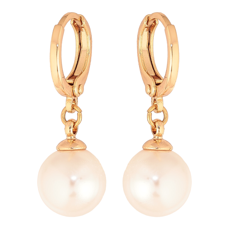 Сережки Xuping колір Позолота 18K підвіски на колечках "Перлини" ø 9мм фото №2