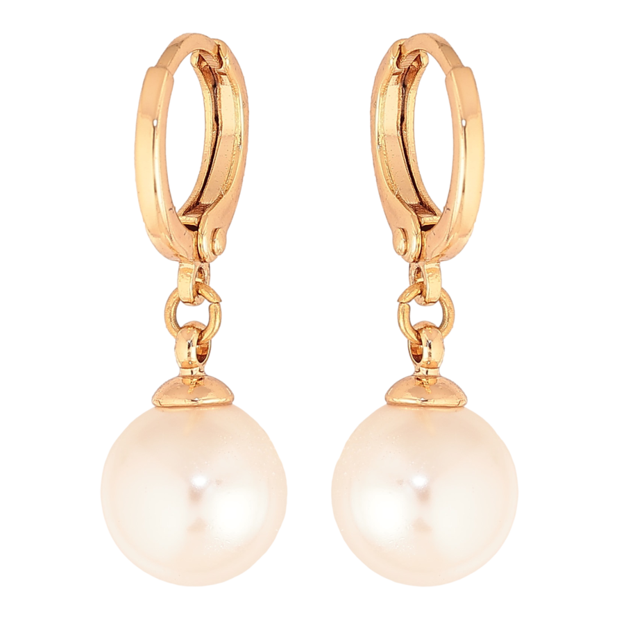 Сережки Xuping колір Позолота 18K підвіски на колечках "Перлини" ø 9мм фото №1